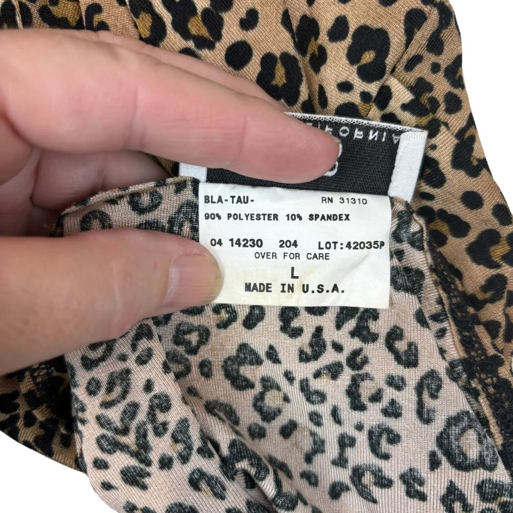 AGB Byer California leopard blouse, size Large, silky, dressy, party, animal - Image 5