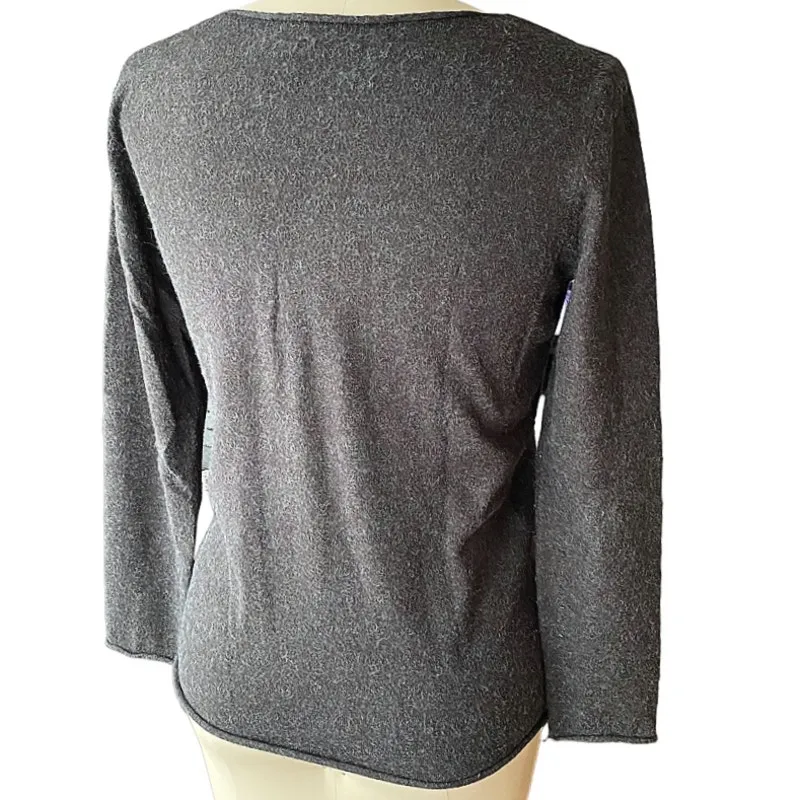 CALVIN KLEIN JEANS Grey Scoopneck Sweater ~ Women's Size MEDIUM - Image 4