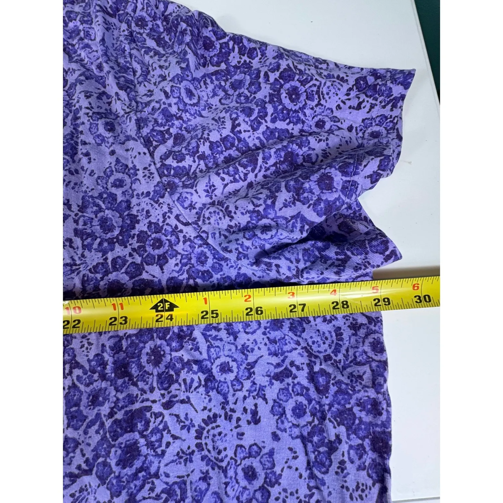 Woman Within 3X Purple Floral Print‎ Short Sleeve T-Shirt Plus Size Top - Image 5