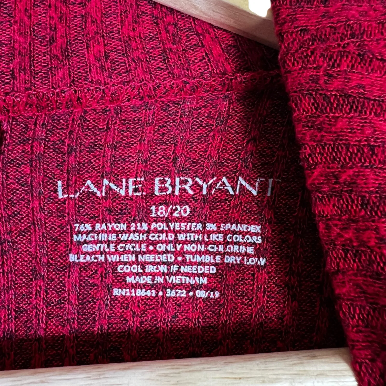 Lane Bryant Tunic Sweater Womens 18/20 Red Long Sleeve Ribbed Feminine Modest - Image 5