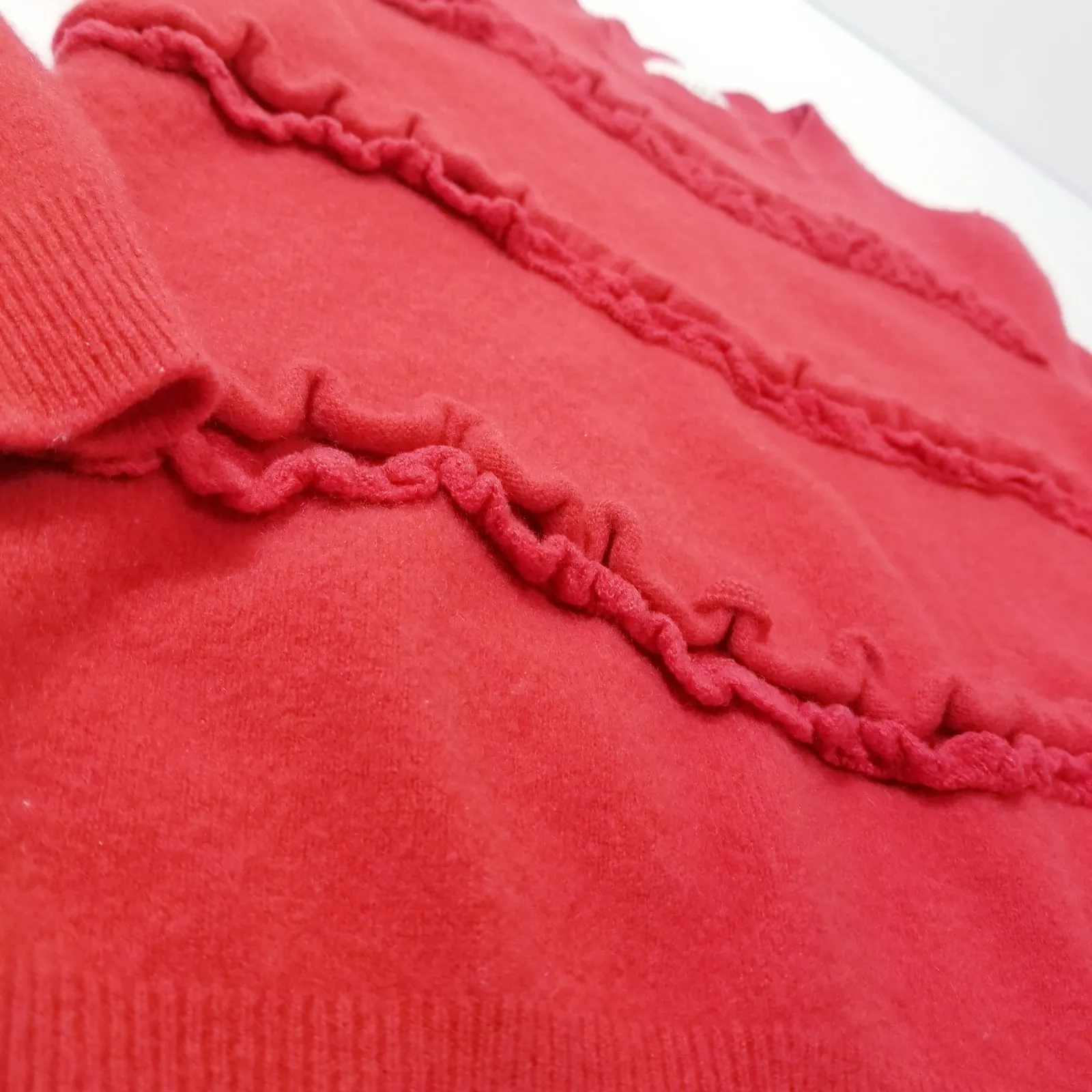 Sezane Andreas Wool Cashmere Ruffle Sweater Crewneck Women size Small - Image 10