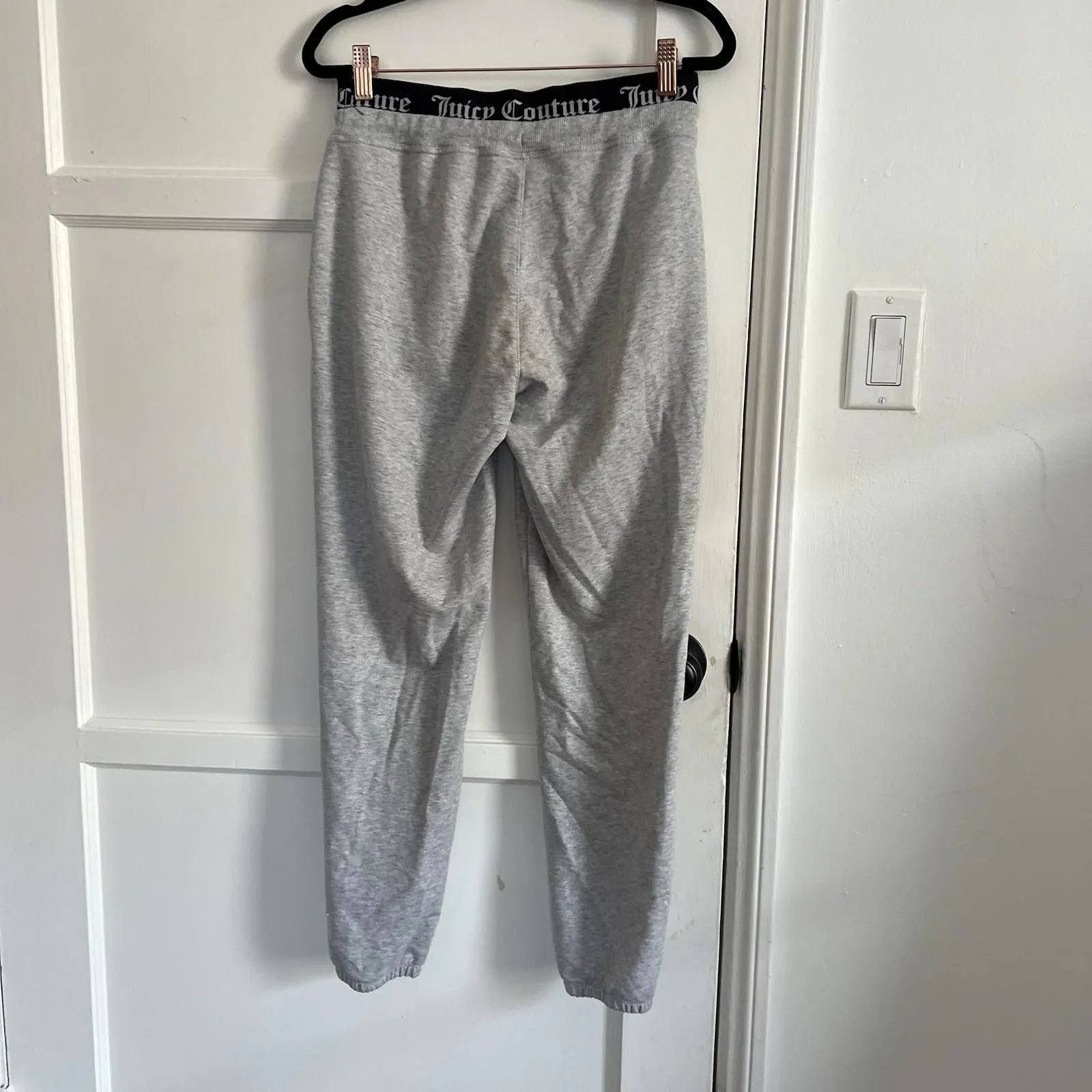 Juicy Couture Grey Sweatpants With Logo Printed Waistband Women's Size Medium - Image 6