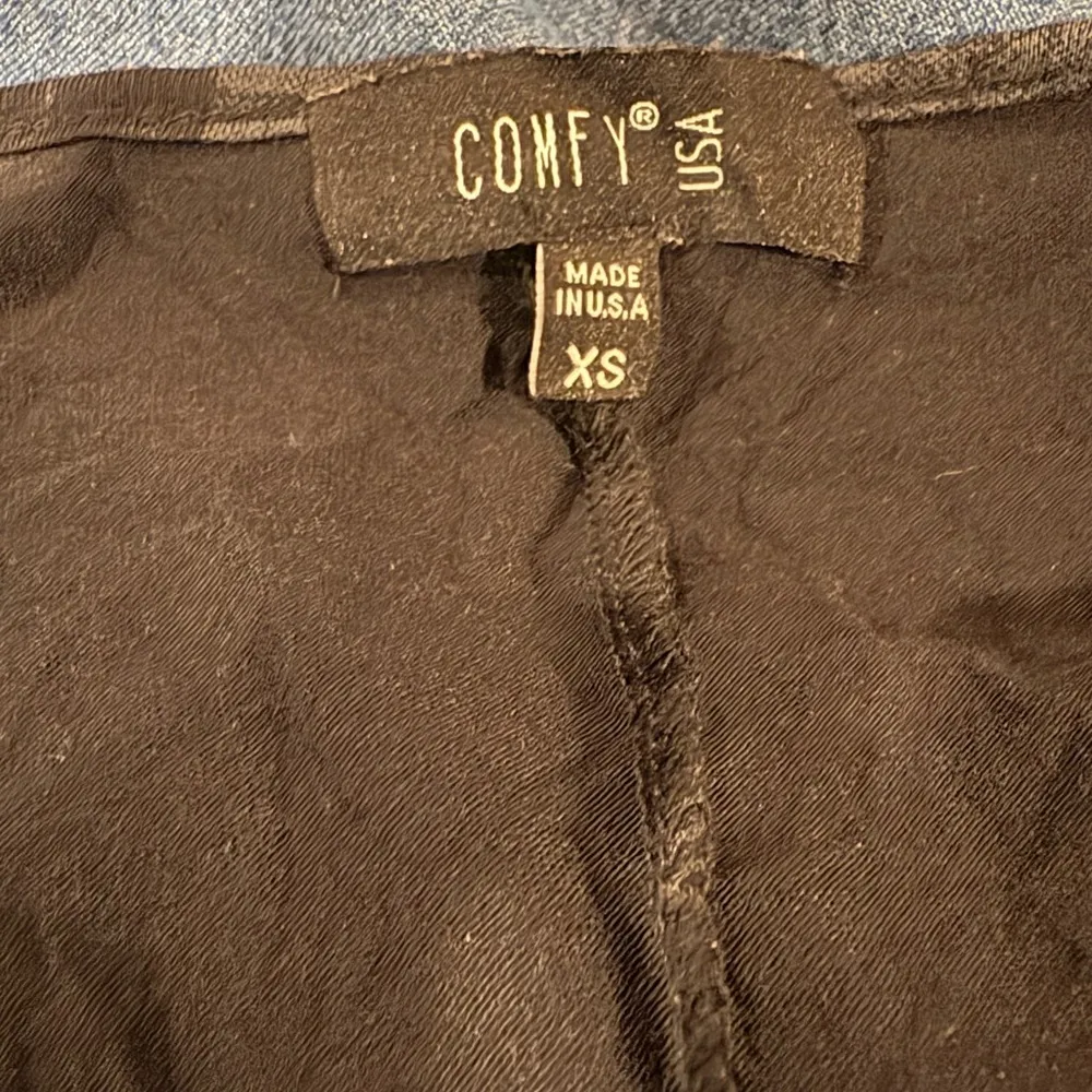 Comfy USA Zoey newsprint tunic dress black sz XS S artsy unique - Image 6