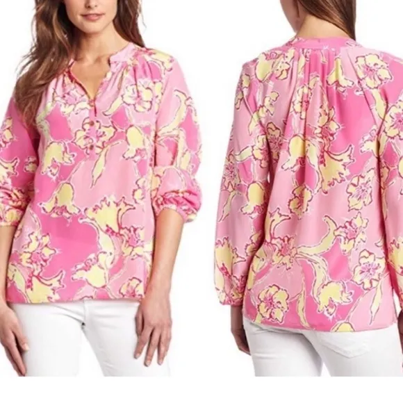 Lilly Pulitzer Elsa Daylily Silk Blouse - Image 2
