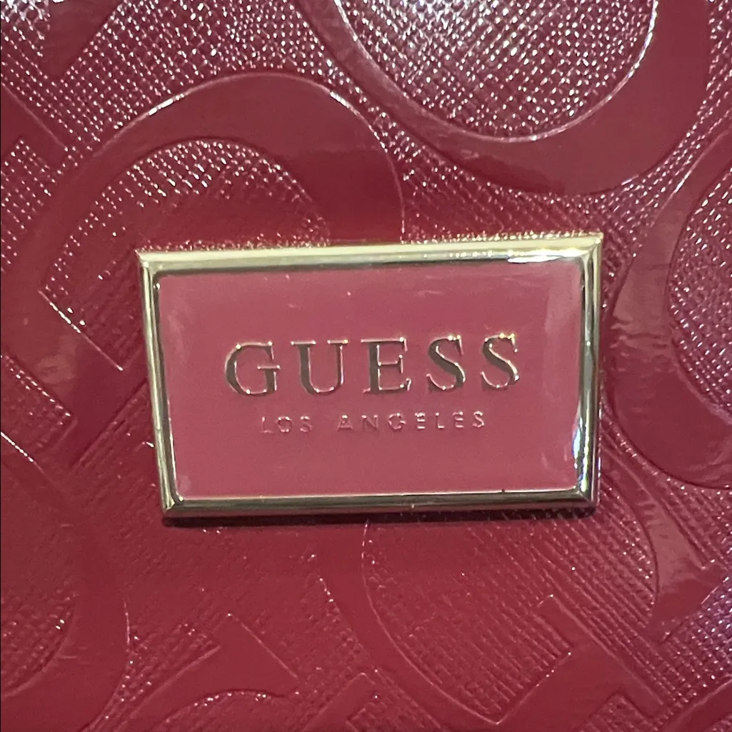Guess | Iconic Logo Glossy Wine Cosmetic Case - Image 3