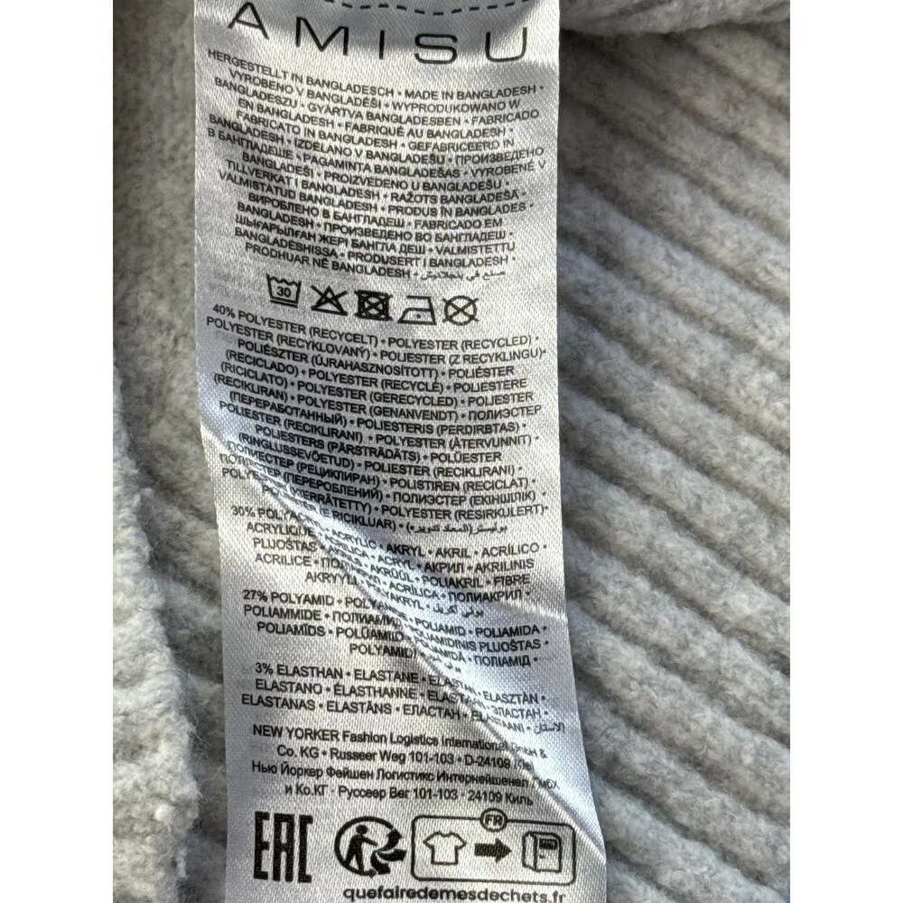 Amisu Women’s  Pale Blue Crew Neck Pullover Sweater Sz S - Image 3