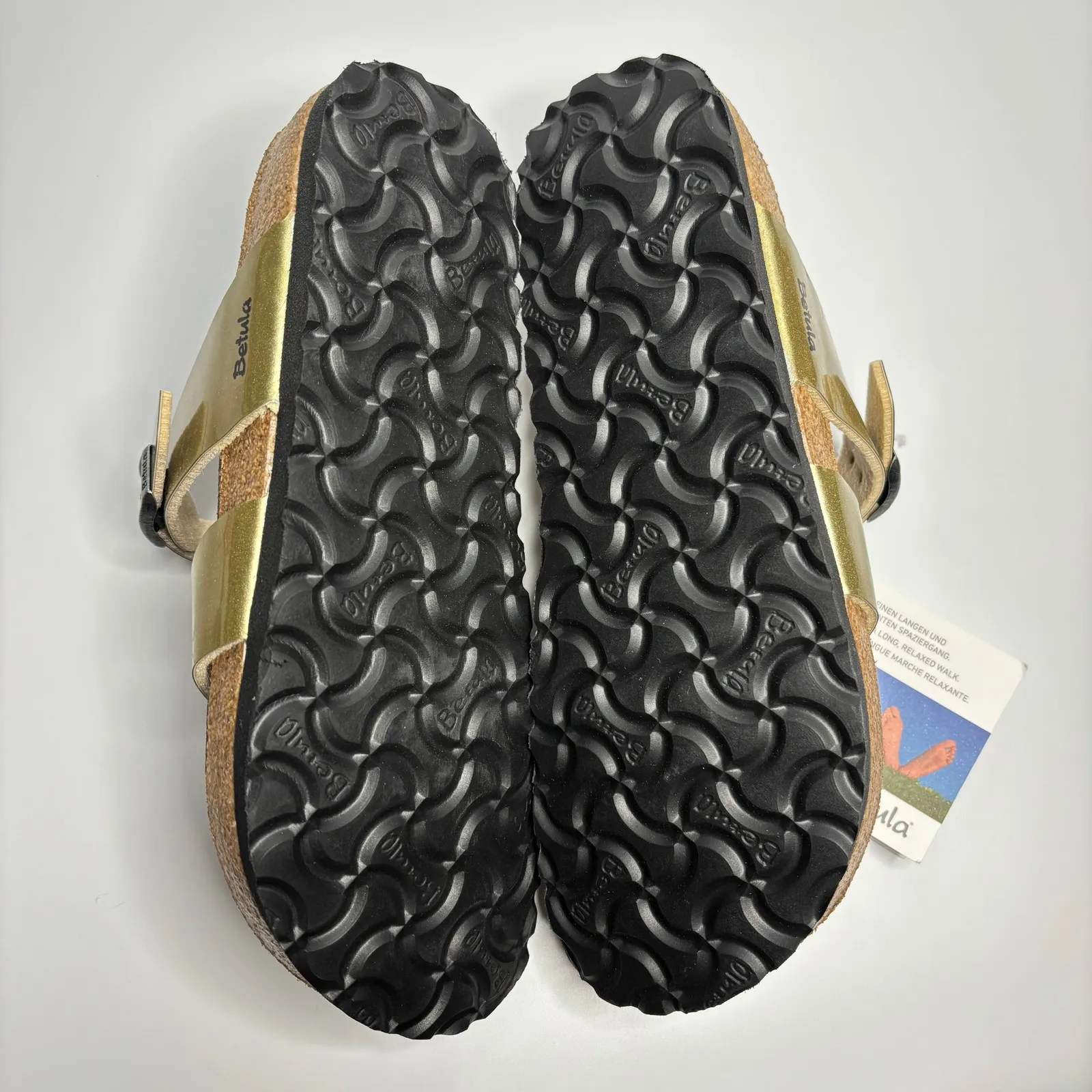 Betula by Birkenstock Licensed Mia Soft Sandal in Metal Gold Birko-Flor (Narrow) - Image 7