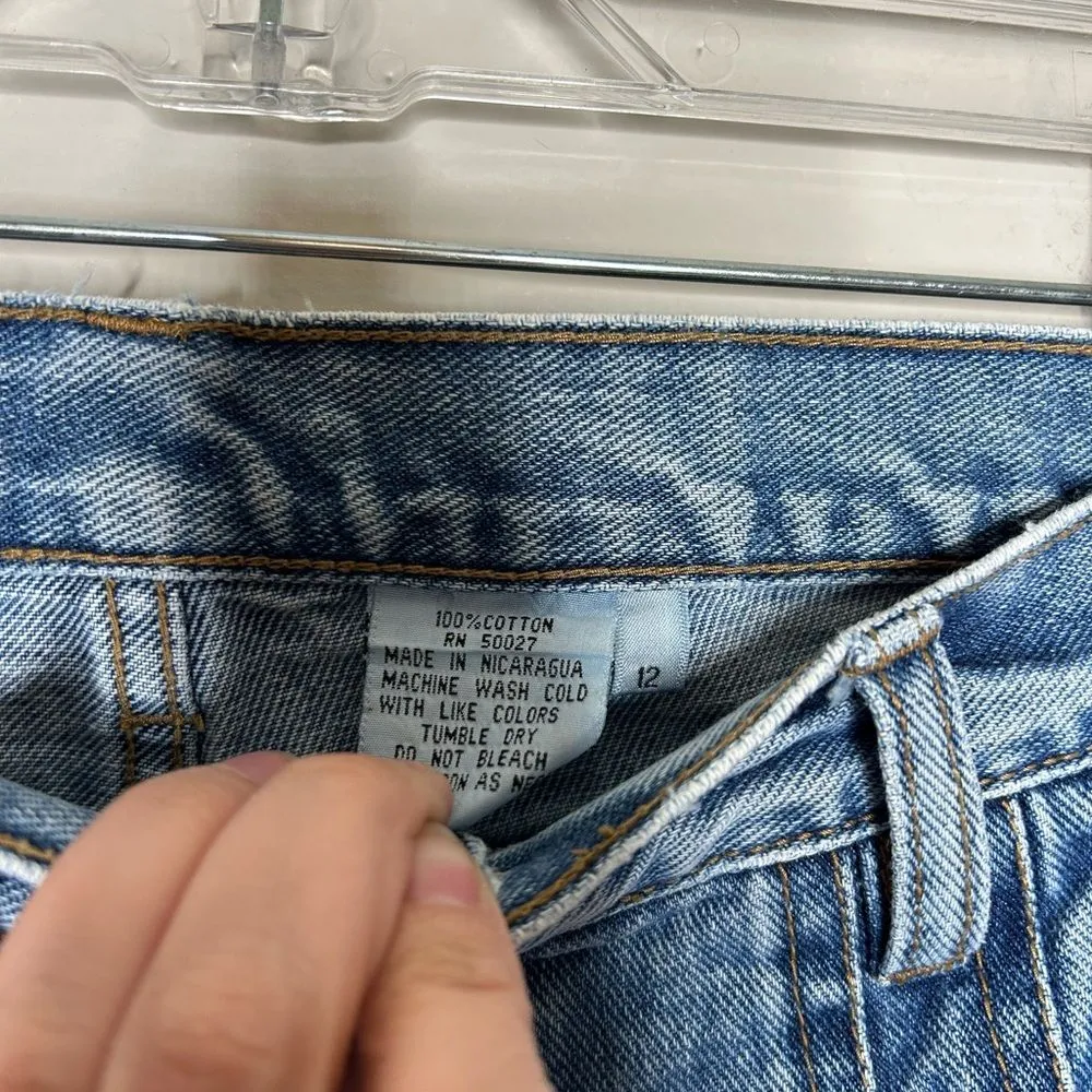 Vintage dark wash high waisted straight leg relaxed fit jeans 90s 1990s y2k - Image 7