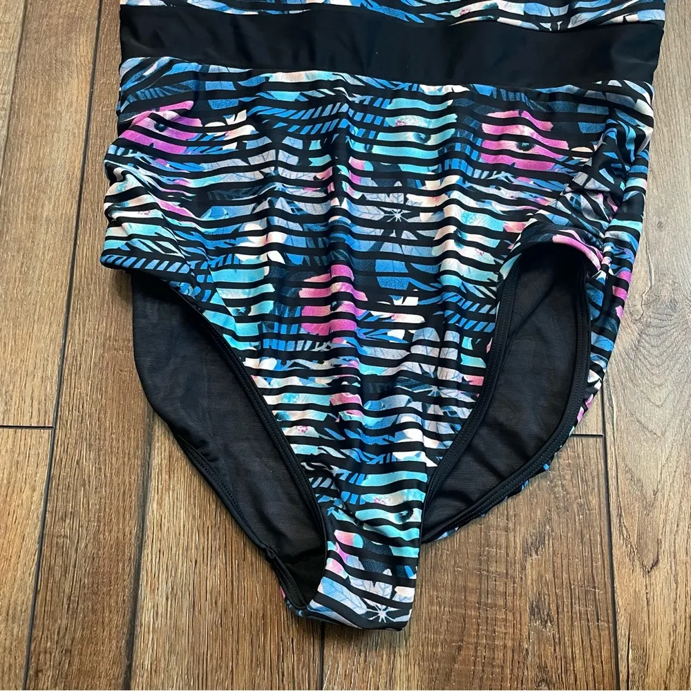 Cactus Womens Swim Swimsuit One Piece Retro Floral Stripe Padded Size 16 - Image 6