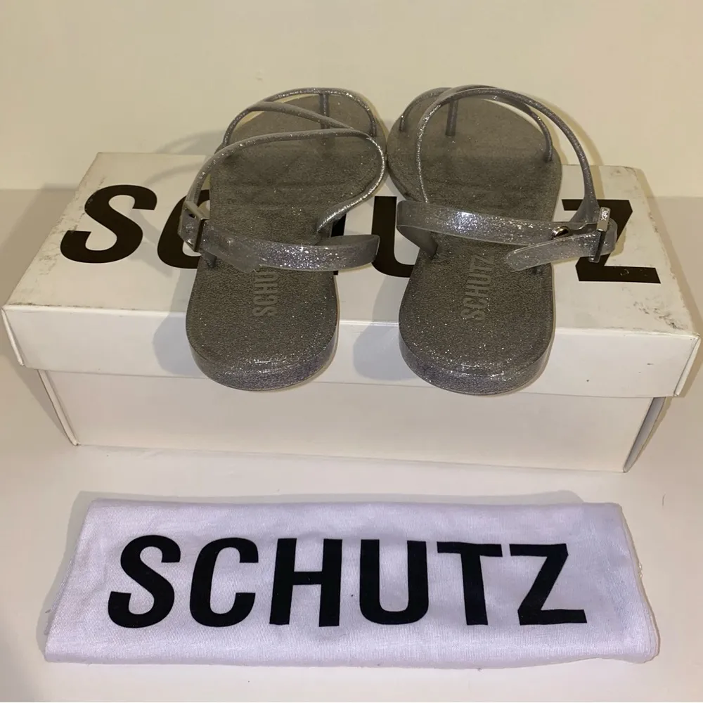 Schutz Tanner Strappy Sandals Size 6 In Women’s Color: Prata (Sparkly Gray) 🆕 - Image 7