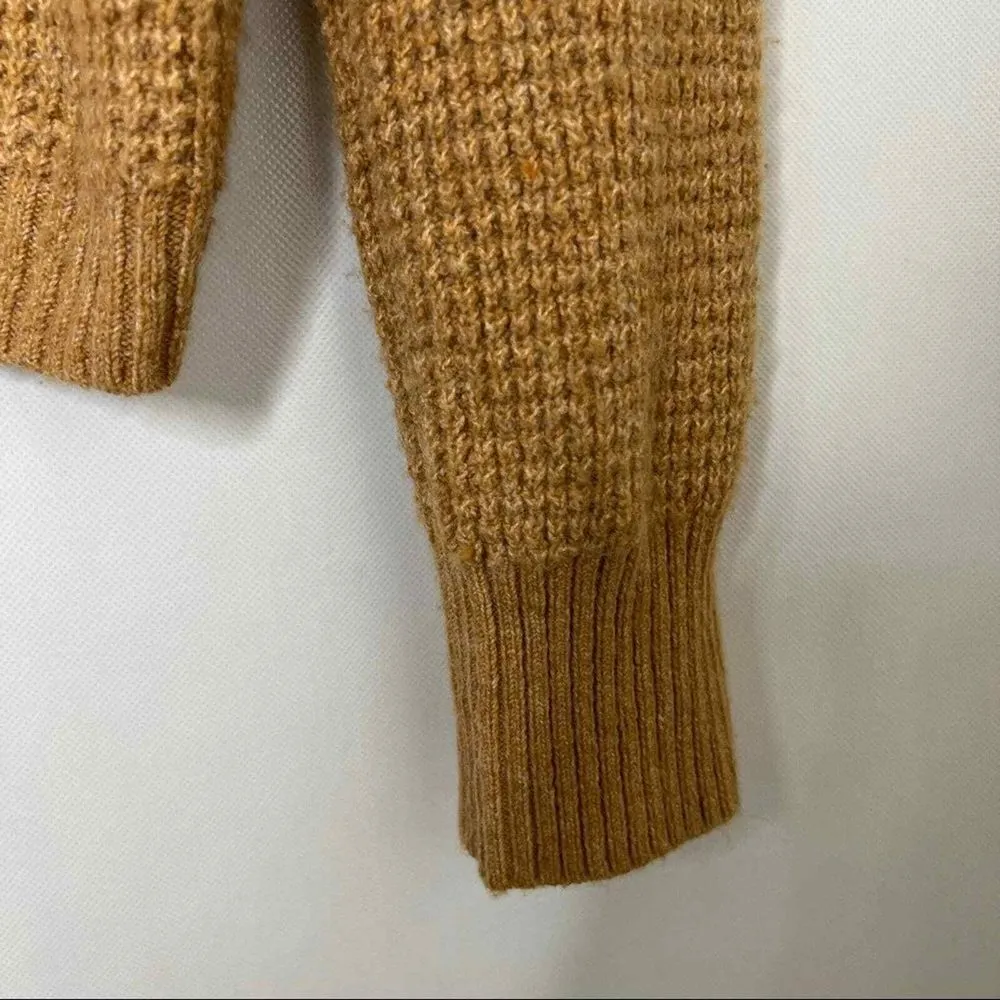 Around Womens Sweater Large Camel Brown Turtleneck‎ Cozy Knit Pullover Size L - Image 5