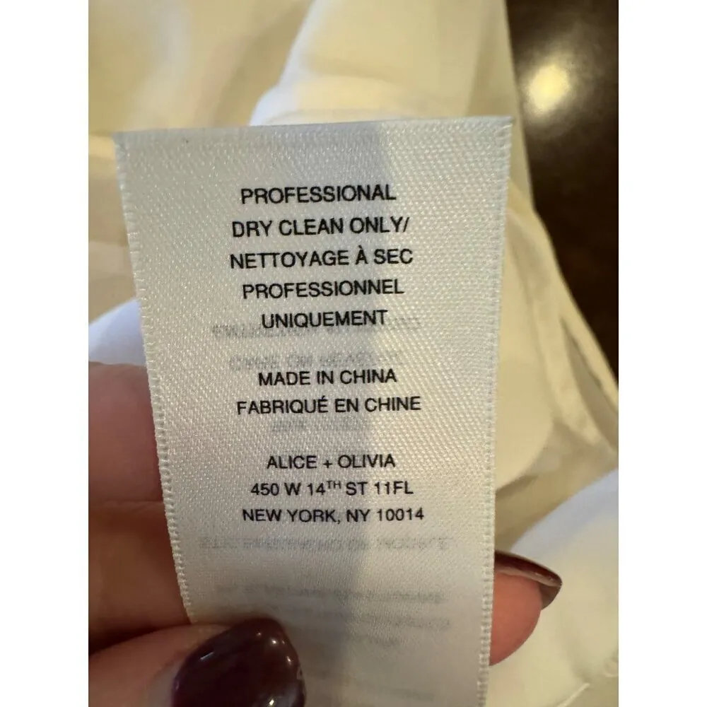 Alice + Olivia Tank Top Women XS White Silk V Neck Y Back Camisole Cami‎ - Image 13