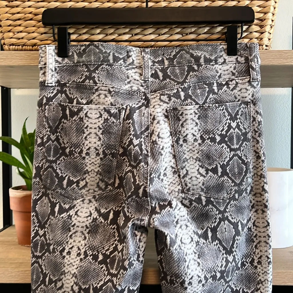 Hudson Jeans Barbara Super Skinny Mid-Rise Snakeskin Stretch Jeans, 29 - Image 9