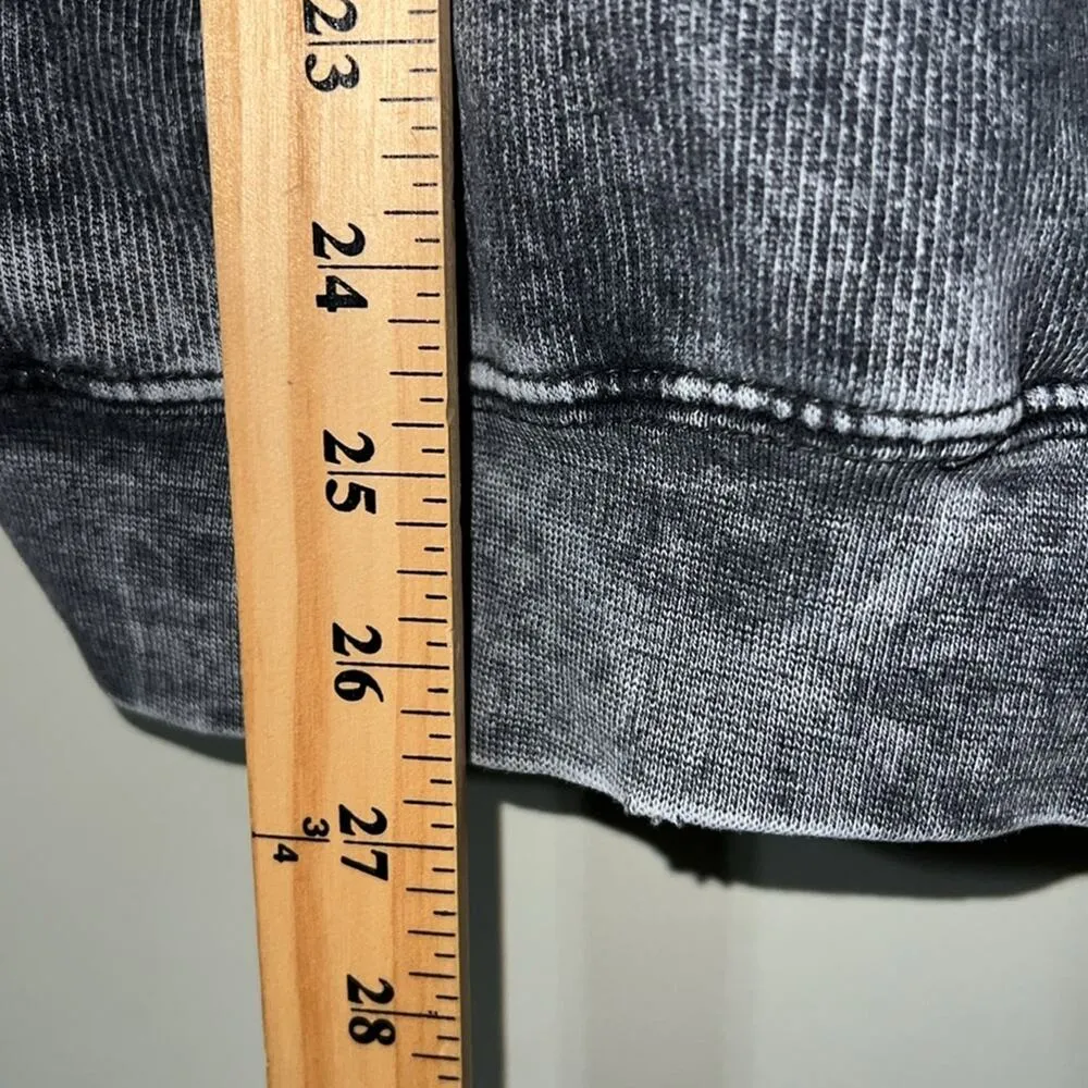 Ed Sheeran Divide Tour small acid wash grey pullover hoodie concert distressed Gray - Image 2