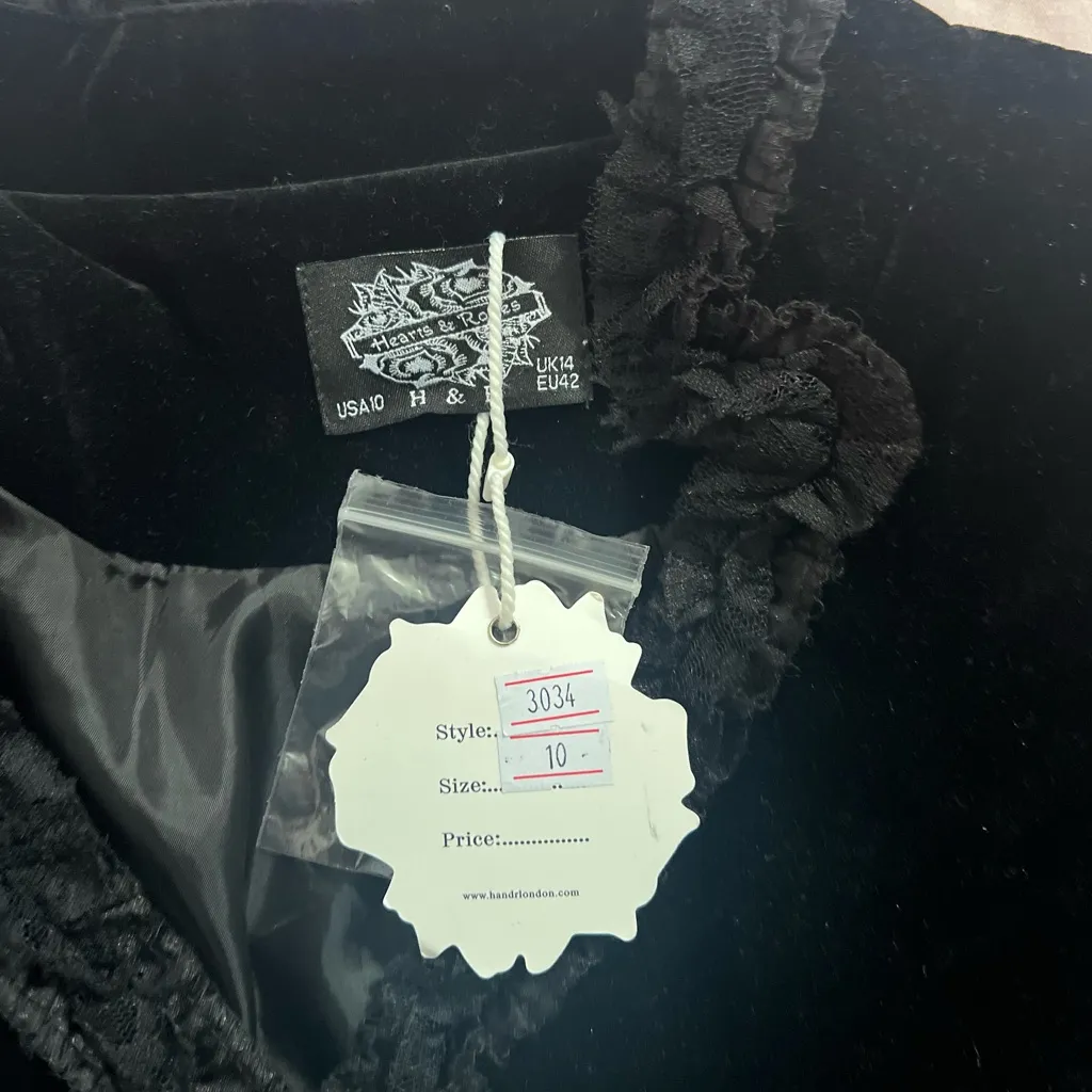 Black Velvet Victorian Jacket with Ruffle Details - Image 6