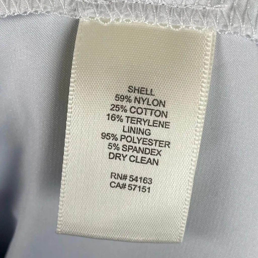 Eliza J Blue White Scallop Lace Overlay Shift Dress Women's Size 8 Knee Length - Image 7