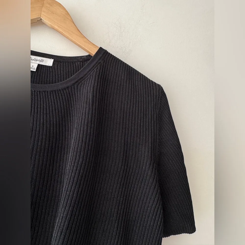 Madewell  Black Micro-Rib Sweater Tee - Image 4