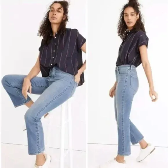 NEW Madewell‎ Cali Demi-Boot Jeans in Dorrance Wash: TENCEL™ Denim Edition, 32 - Image 3