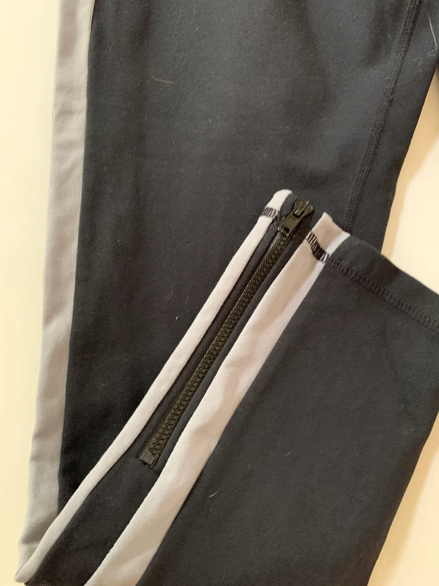 Black And Gray Striped Leggings - Image 3