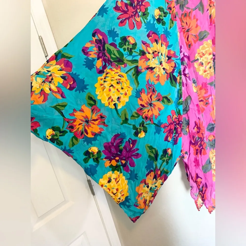 Anthropologie Floral Colorful Handkerchief Scarf Dress Size M/L - Image 14