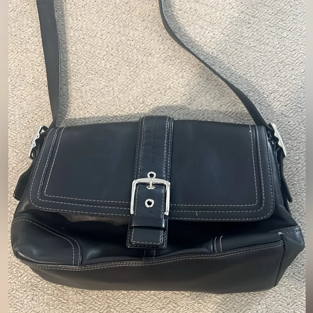 Coach Hampton Buckle‎ Flap Crossbody Bag F11196 in Black - Image 8