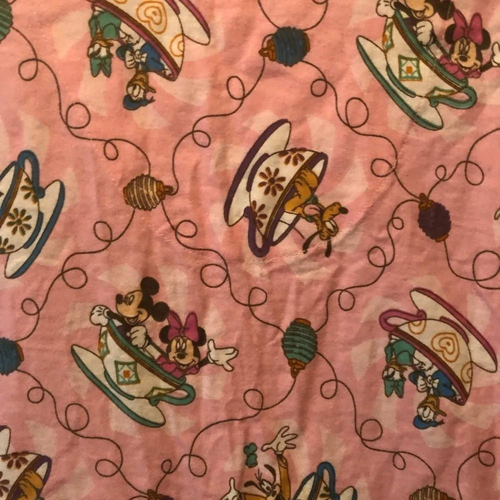 Disneyland Resort Brushed Flannel Nightshirt Pluto Mickey Donald Tea Cups - Image 9