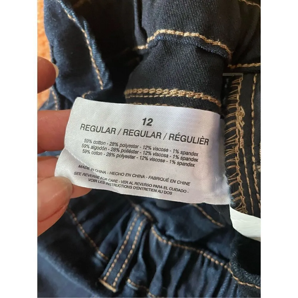 NWT VINTAGE AMERICA Jeans Pants Denim Paperbag Waist 80s Retro Size 12 Blue - Image 3