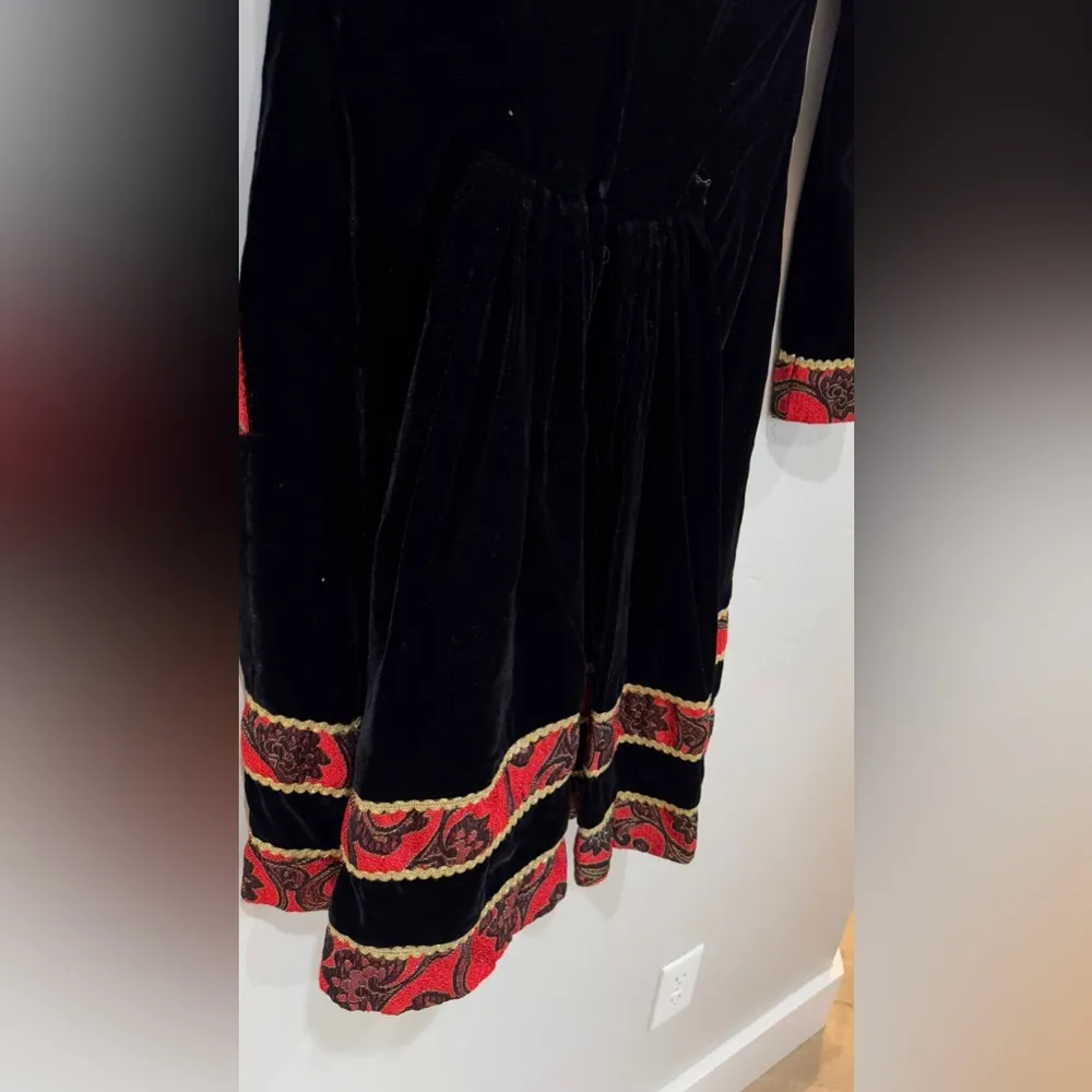 VTG Jessica McClintock black velvet holiday dress size 8 - Image 5