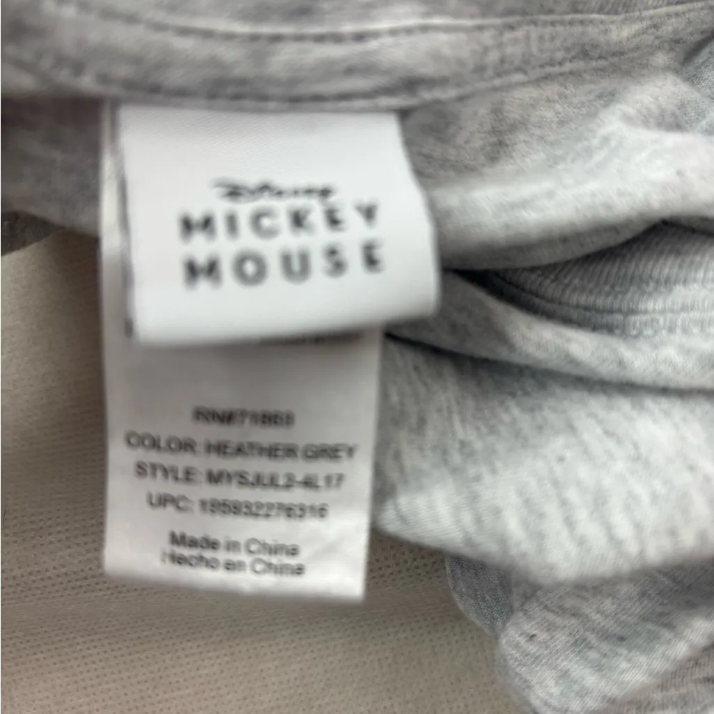 Disney Mickey Mouse XL Embroidered Tee Top in Heather Gray - Image 8