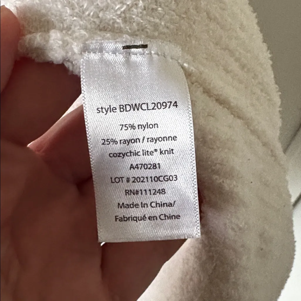 Barefoot Dreams Cozy Chic Lite Cream Hooded Cardigan - Image 3