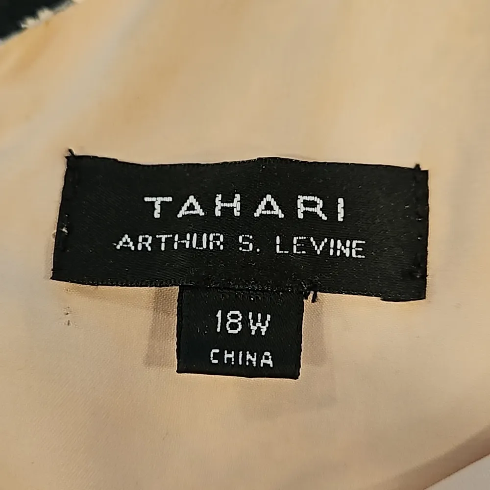 💕TAHARI by ASL💕 Glitter Lace Trim Metallic Ribbon Belted Dress Light Pink 18W - Image 12