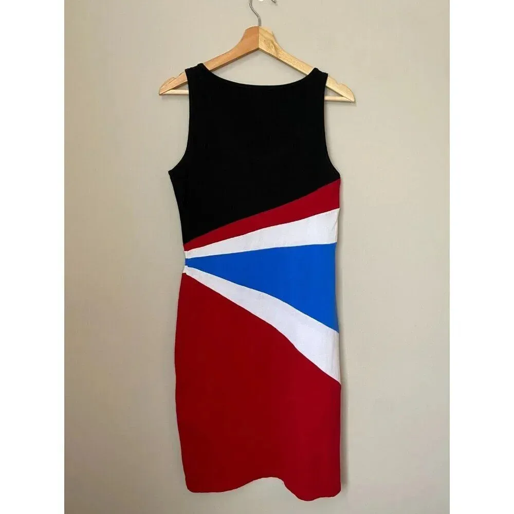 Lauren Ralph Lauren Size Small Sleeveless Bodycon Colorblock Stretch Midi Dress - Image 13