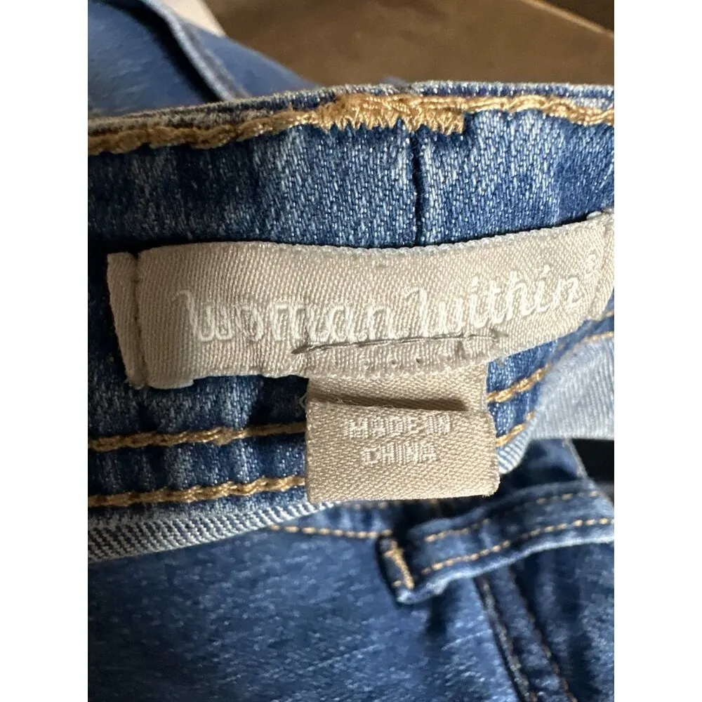 Women's Within Women's Denim Knee High  Shorts Size 28W Sku 2919 - Image 11