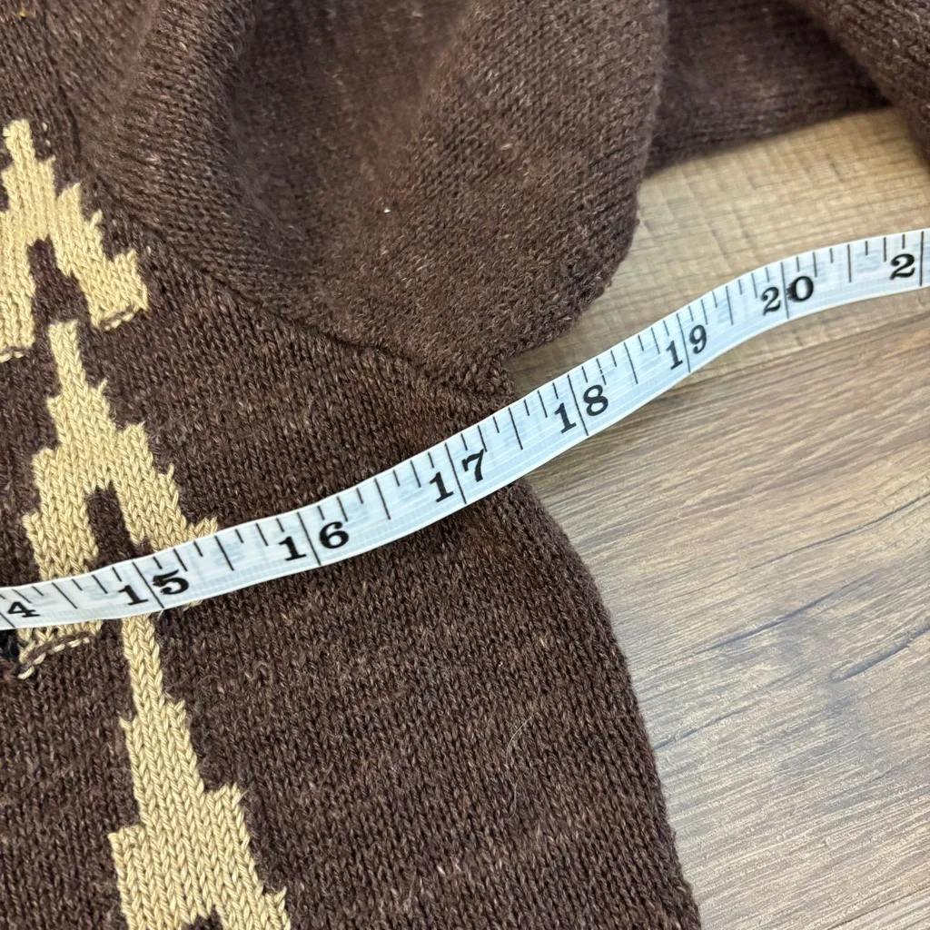 Lauren Ralph Lauren Southwestern Print Aztec Knit Sweater Y2K Vintage Women’s Brown - Image 7