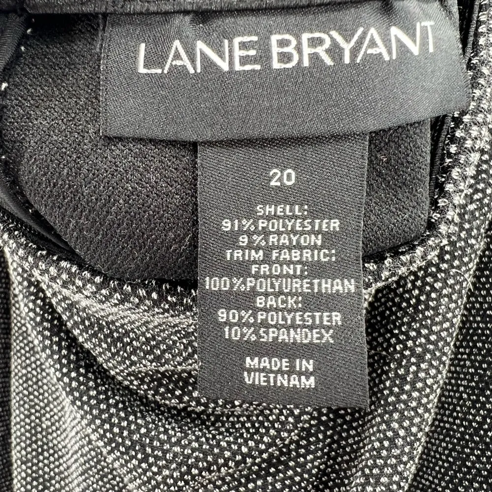 Lane Bryant pencil skirt black white face leather trim 20 professional business - Image 6