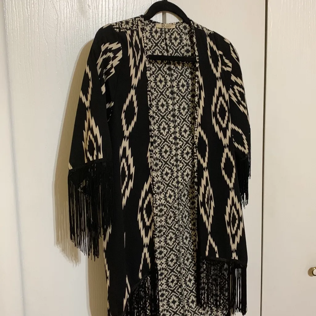 Fringe print cardigan - Image 3