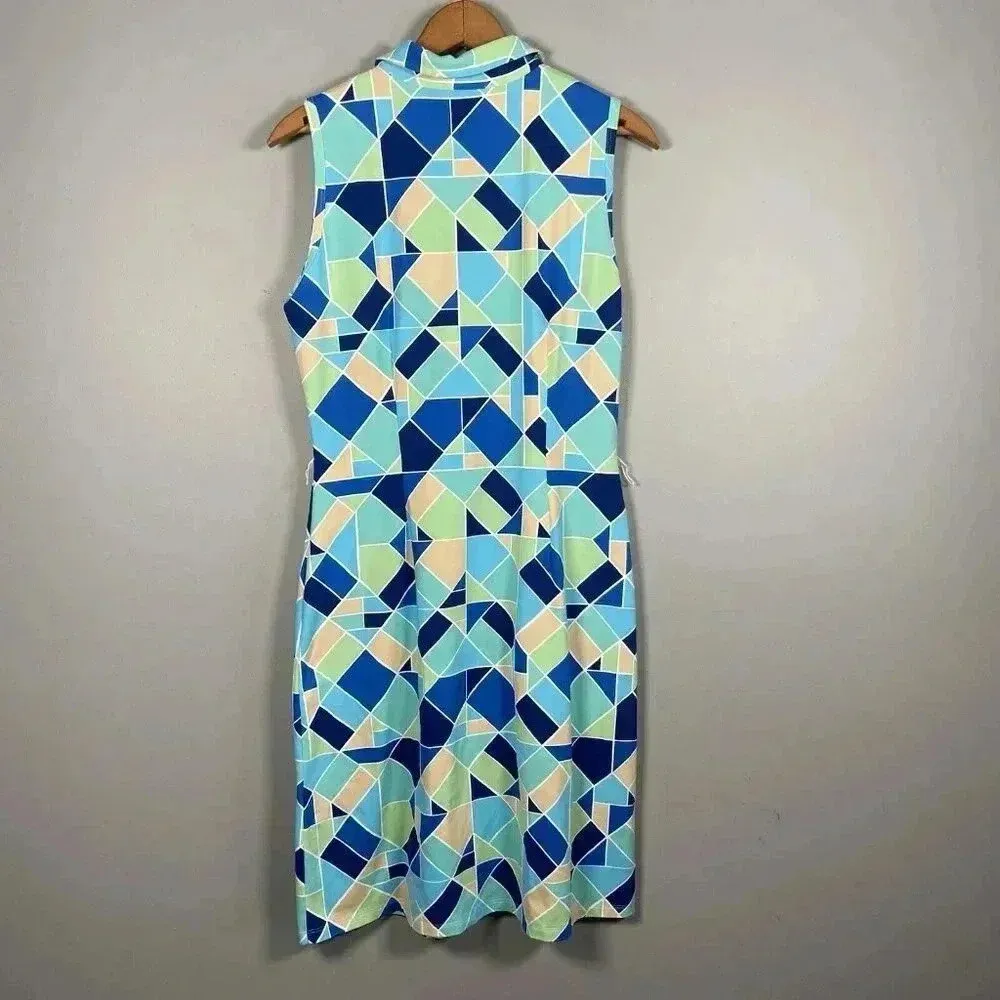 J. McLaughlin | Women's Catalina Cloth Geometric Printed Shirt Dress Size Medium - Image 3