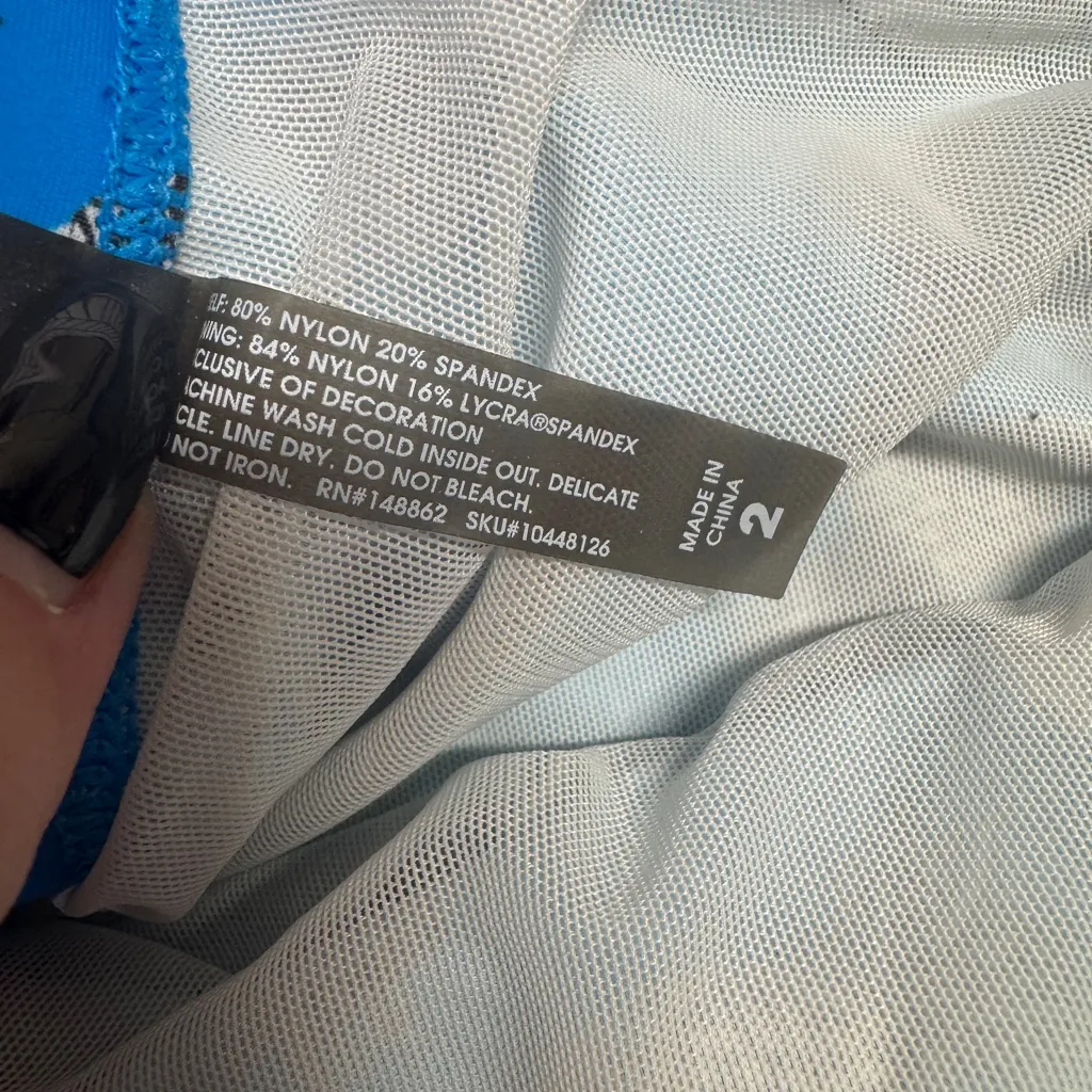 Torrid Blue Pineapple Print High-Waisted Bikini Bottoms size 2 - Image 4