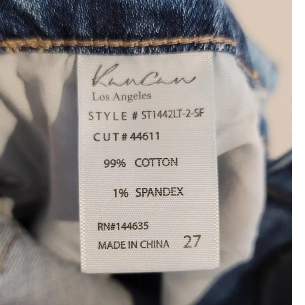 KanCan Distressed Straight Leg Ankle Jeans Blue 27 NEW - Image 4