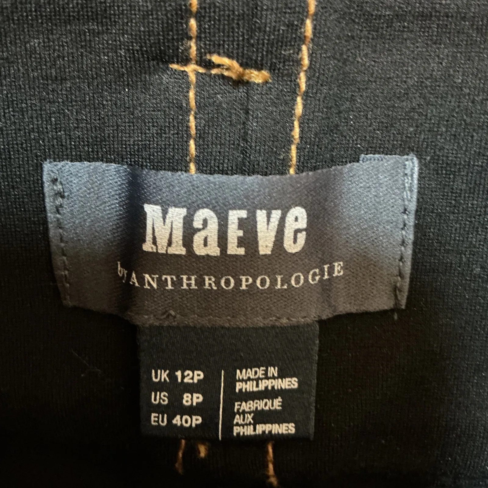 Maeve by Anthropologie Wide Leg Cropped Pants Belted High Waist‎ Black US 8P - Image 6