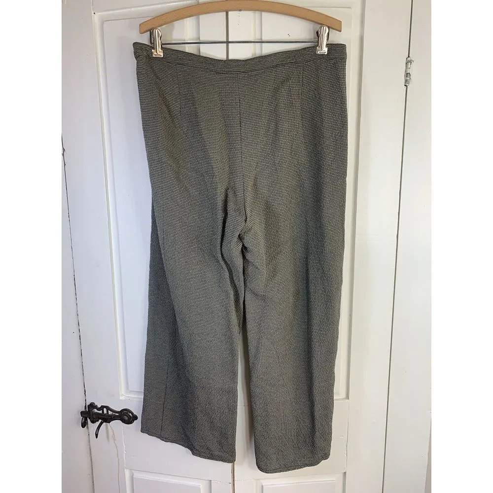 FH Clothing Co Pants Womens Medium Crop Trousers Lagenlook High Rise Flowy Event Brown - Image 3
