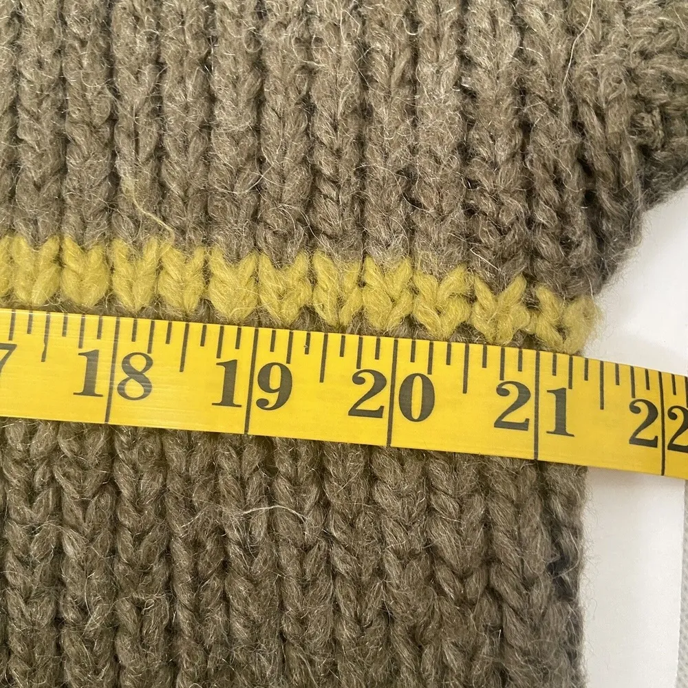 Aerie Wool Mohair Blend Oversized Chunky Knit Grandpa Lounge Sweater Green XS - Image 5