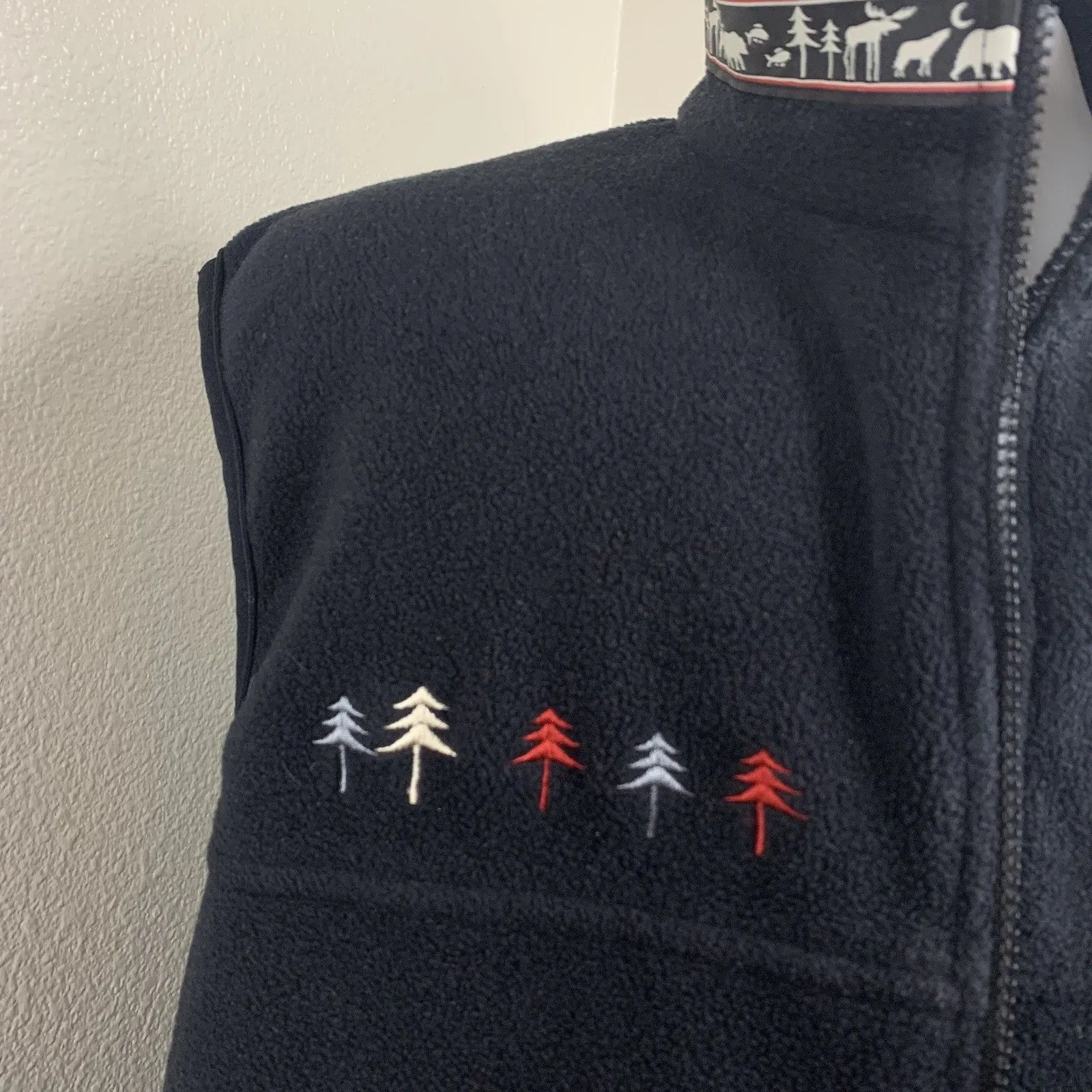 Yellowstone EMI Sportswear USA Black Fleece Vest Full Zip Embroidery Sz XL - Image 4