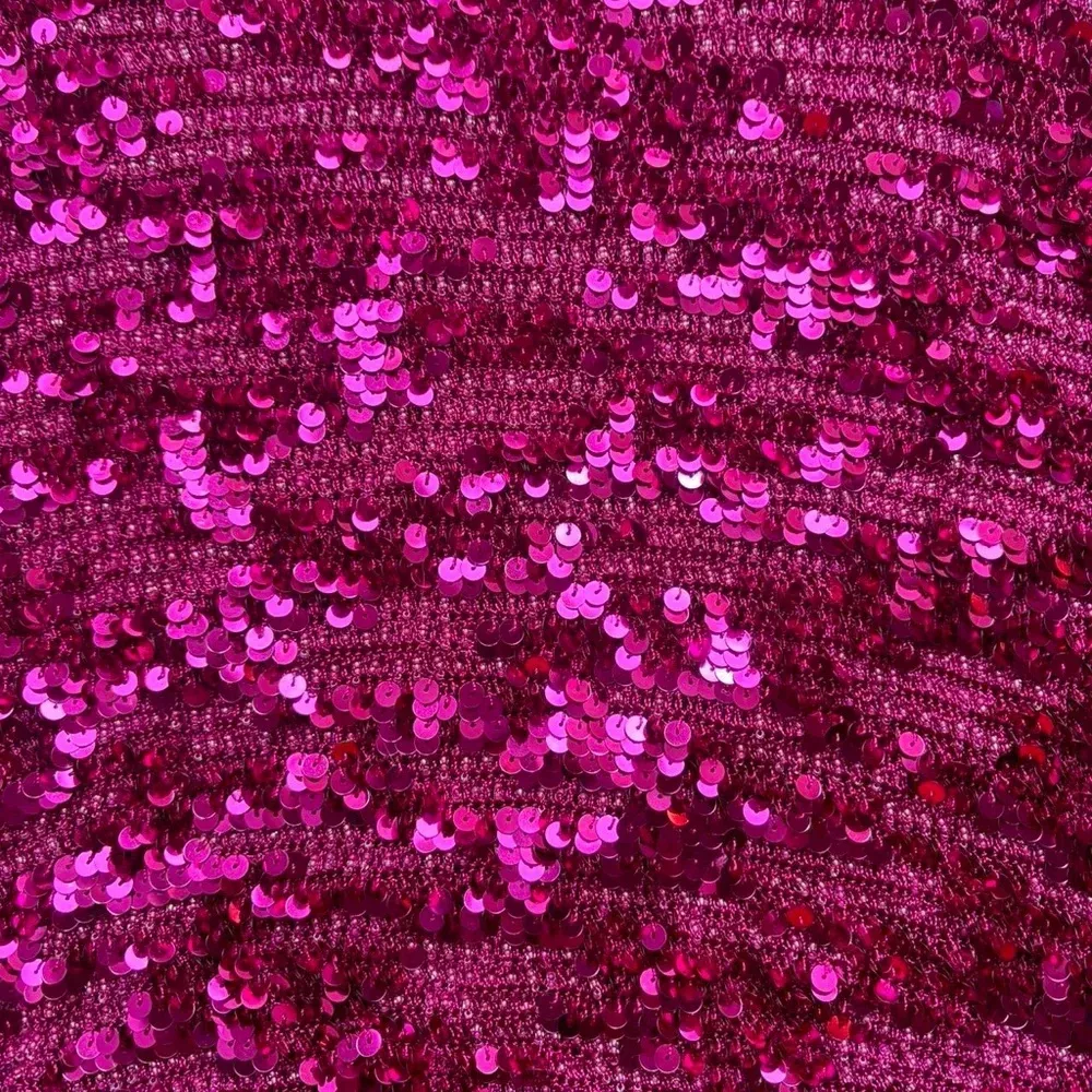 Hot Pink vintage y2k viral crochet beaded bead sequin embellished tank top - Image 2