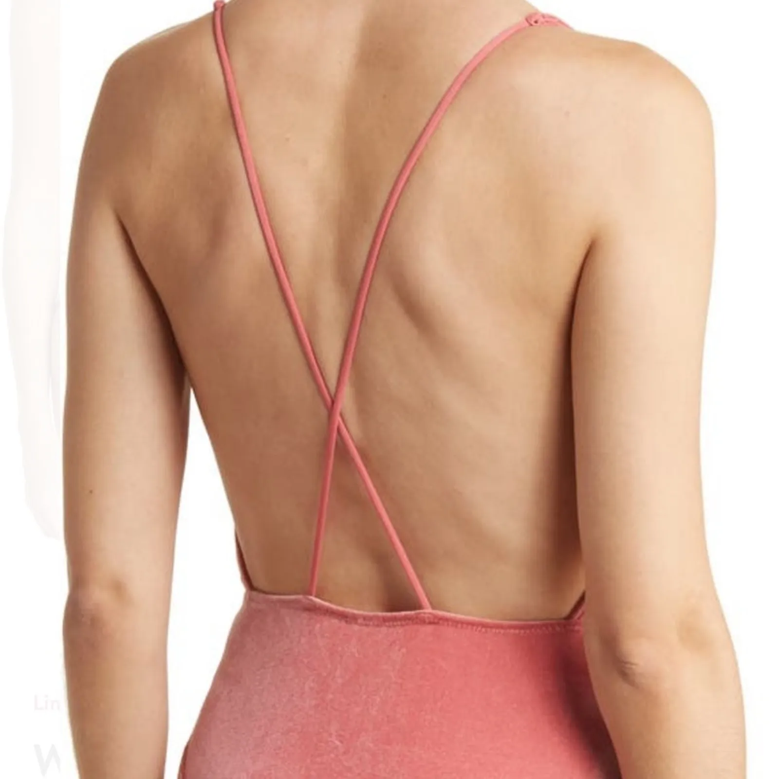 Wishlist Velour Bikini Bodysuit in Rose Size L - Image 3