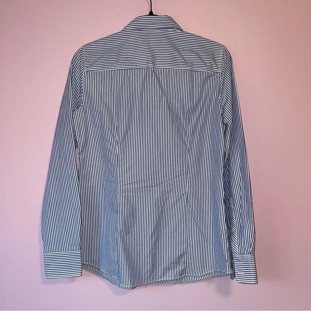 J Crew Haberdashery Button Up Top Women S Pinstripe Preppy Office Academia - Image 7