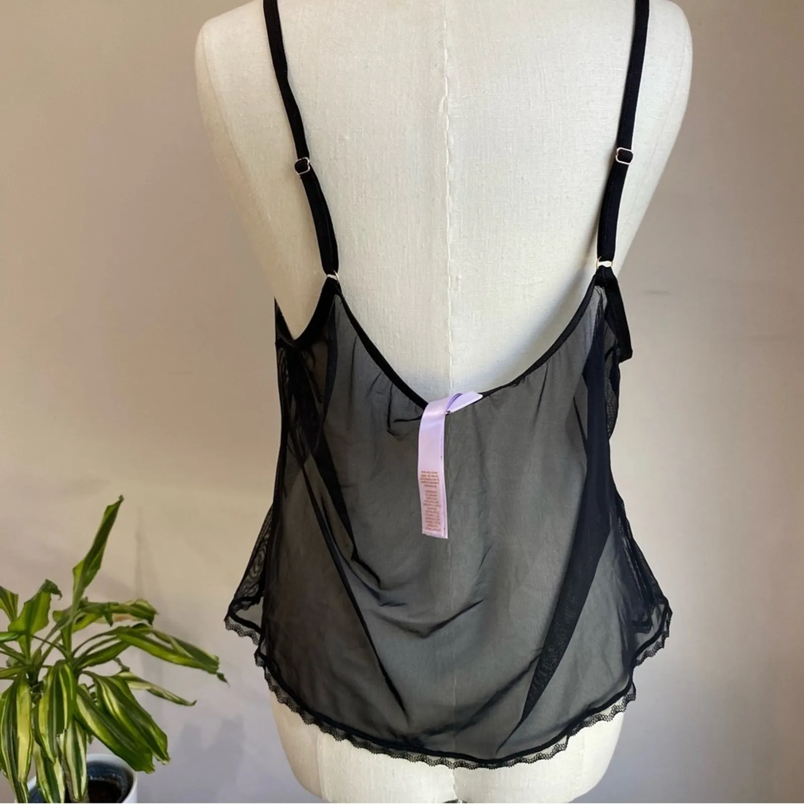 NWOT Savage X Fenty Carnival Mesh Embellished Cami Sleepwear 3X Black - Image 6