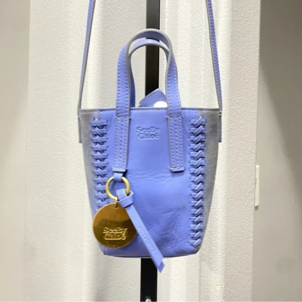See By Chloé Tilda Bag in Persian Blue Purple Suede Braided Crossbody - Image 3