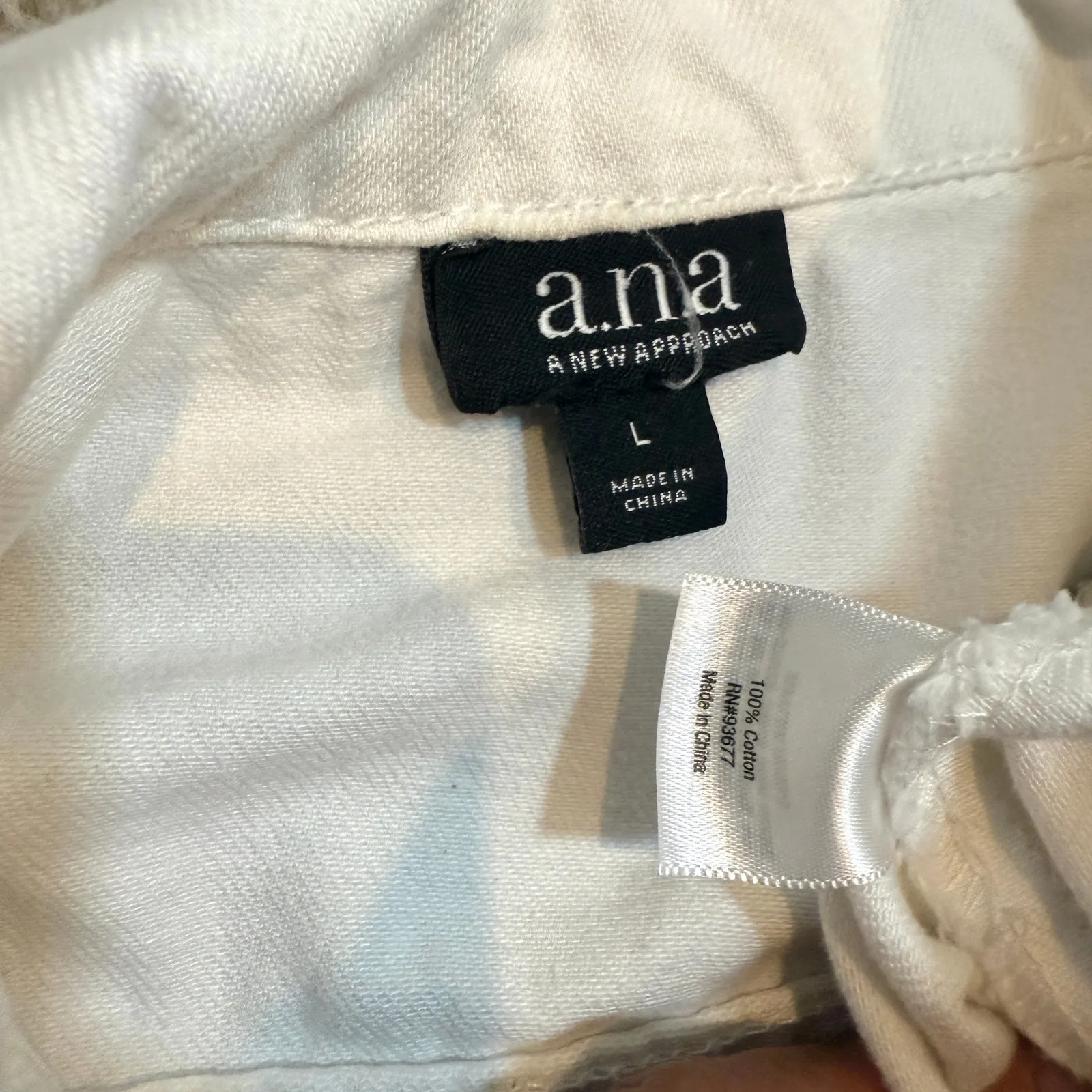 a.n.a. large distressed button front jean denim jacket C 2714 White - Image 8