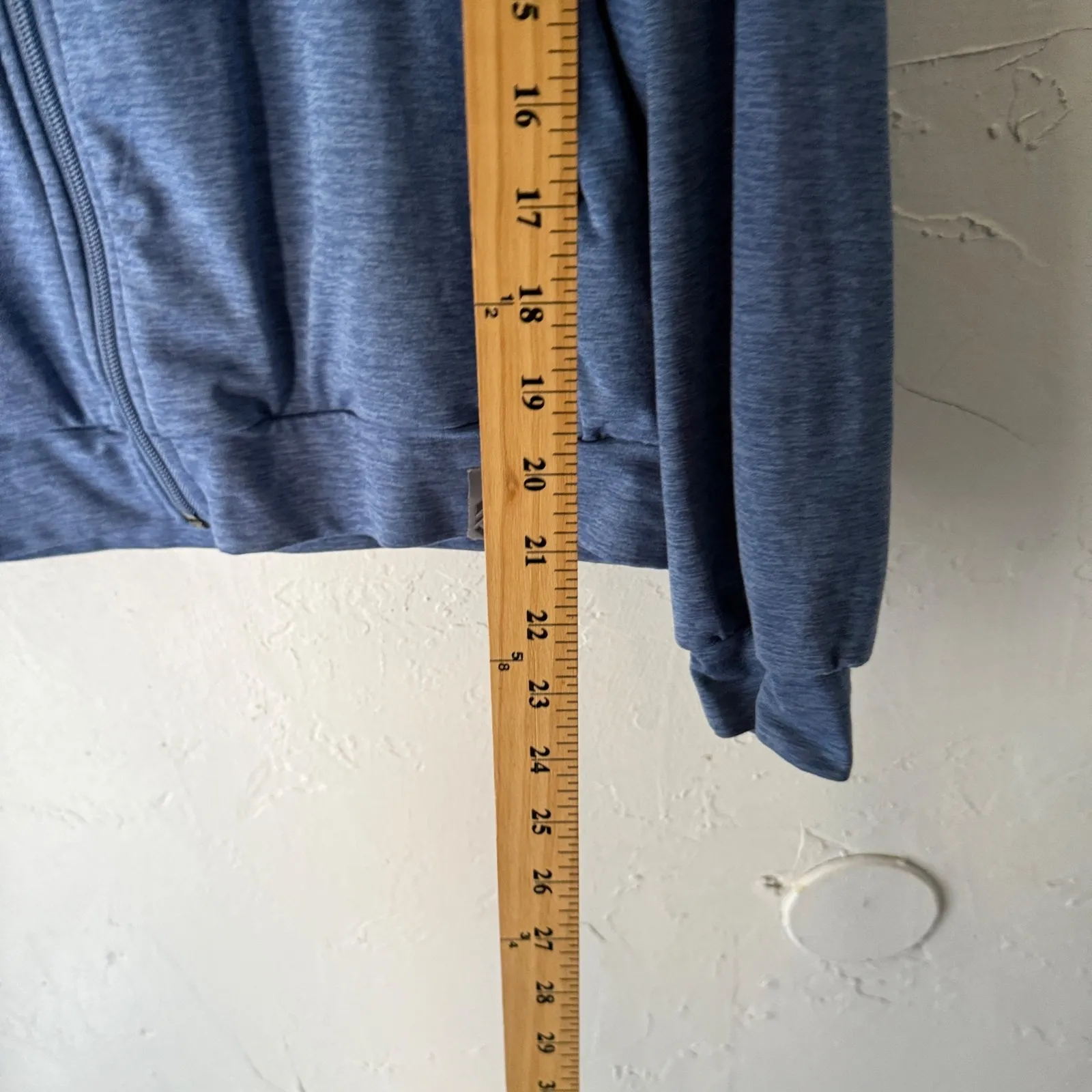 Free Country Blue Heathered Full Zip Hoodie Sweatshirt Jacket Size Medium - Image 5